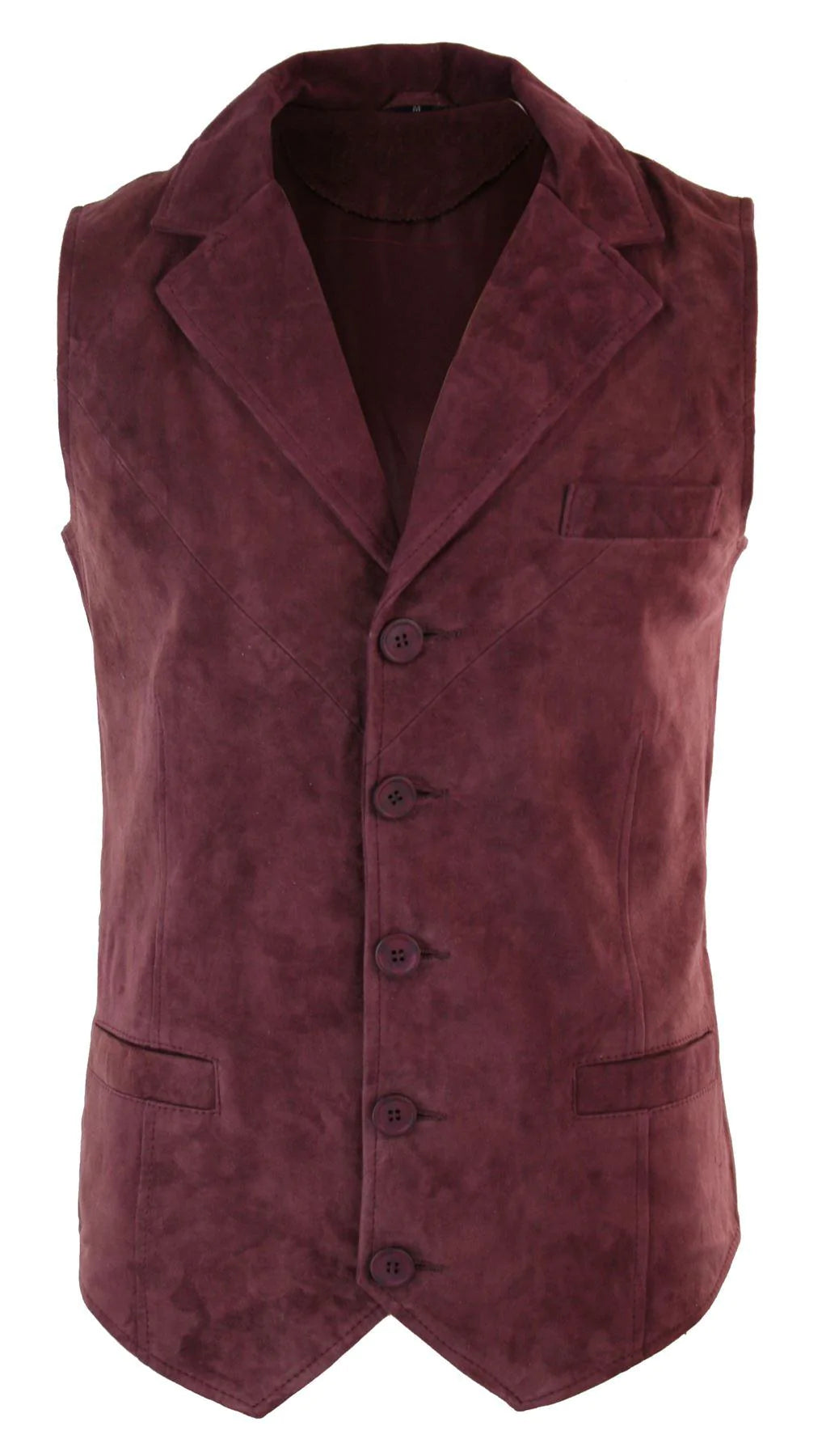 Vīriešu īstas zamšādas bordo krāsas eleganta ikdienas veste no Vintage Retro