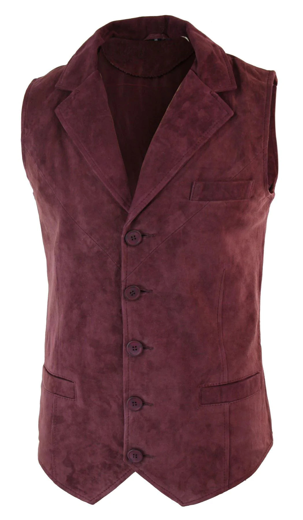 Vīriešu īstas zamšādas bordo krāsas eleganta ikdienas veste no Vintage Retro