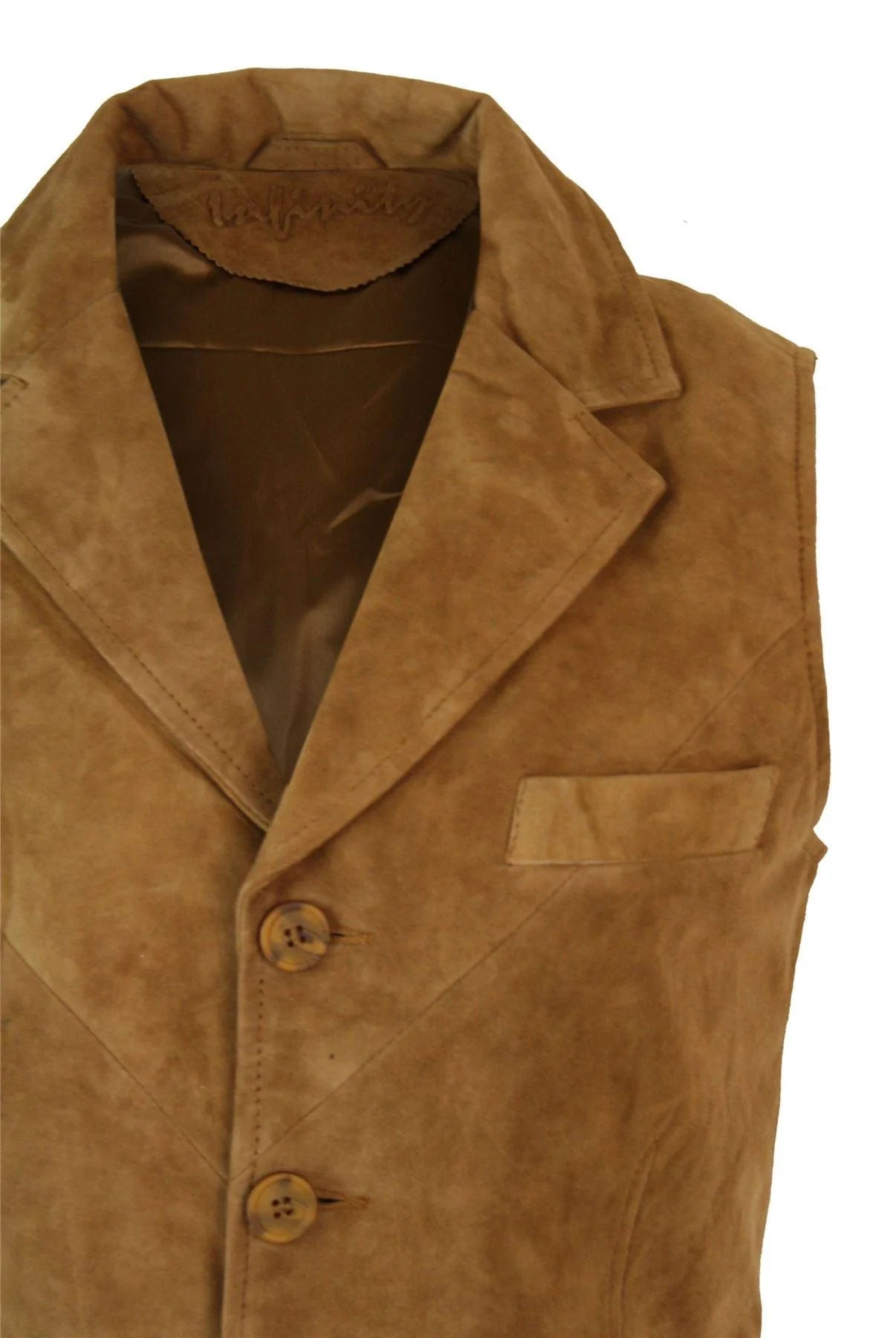 Vīriešu īstas zamšādas ādas gaiši brūna eleganta ikdienas veste, vintage retro stila