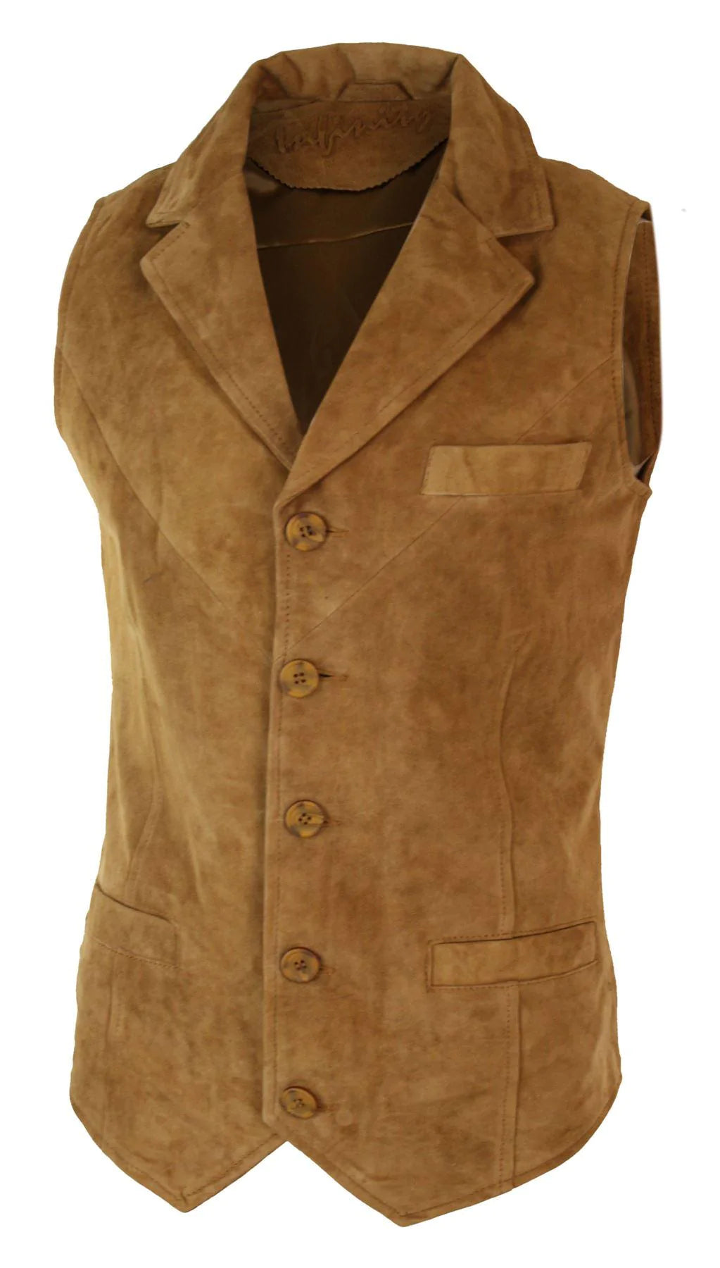 Vīriešu īstas zamšādas ādas gaiši brūna eleganta ikdienas veste, vintage retro stila