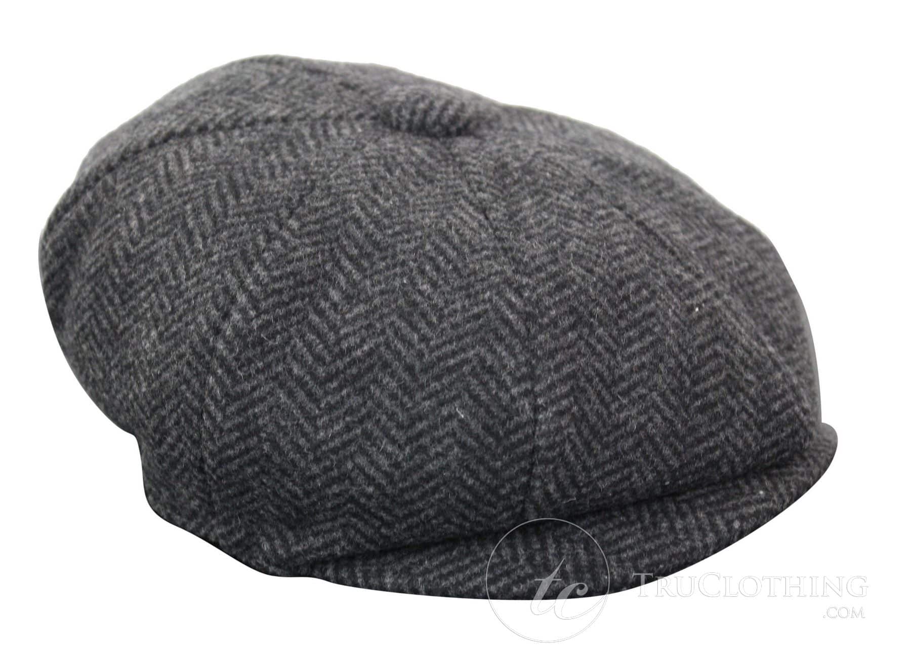 Bērnu Peaky Blinders Newsboy tvīda cepure ar siļķu kaula rakstu, 8 paneļu