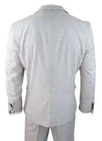 Vīriešu trīsdaļīgs gaiši pelēks melns rūtainais uzvalks, pieguļošs retro, vintage, klasisks, elegants