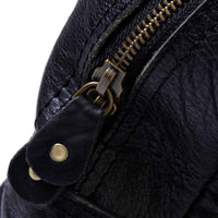 Īstas ādas pārnēsājamā nakts soma - melna