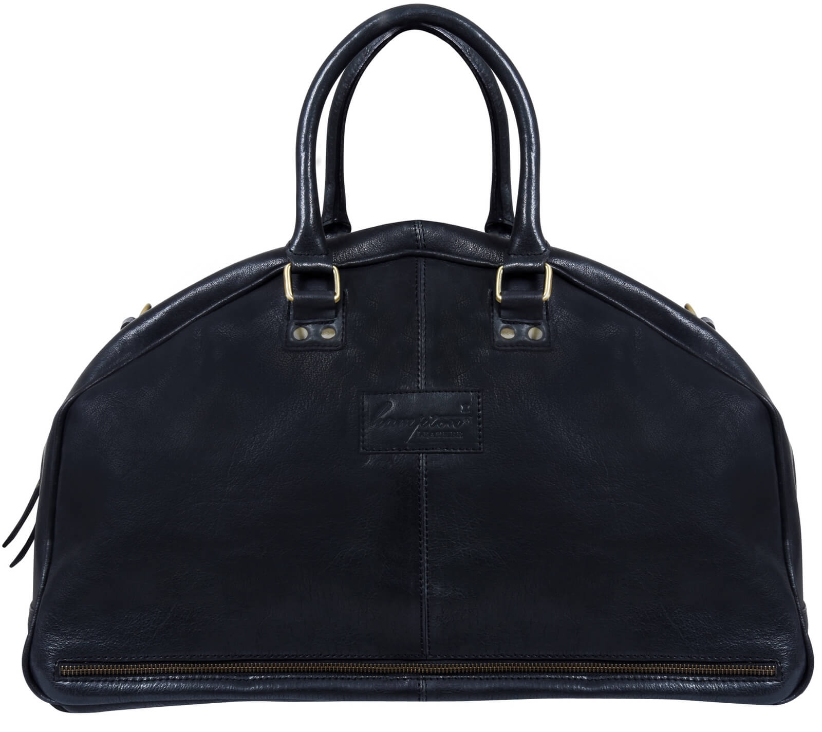 Vīriešu roku darināta īstas ādas ceļojumu soma - melna