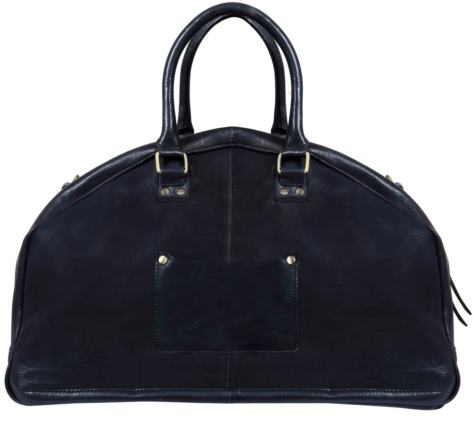 Vīriešu roku darināta īstas ādas ceļojumu soma - melna