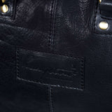 Vīriešu roku darināta īstas ādas ceļojumu soma - melna