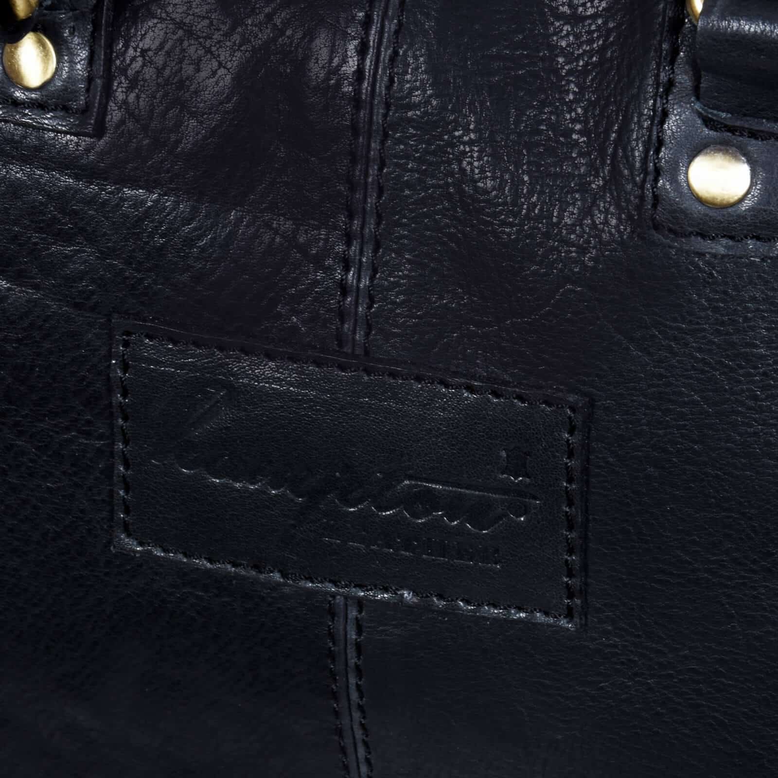 Vīriešu roku darināta īstas ādas ceļojumu soma - melna