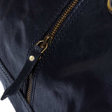 Vīriešu roku darināta īstas ādas ceļojumu soma - melna