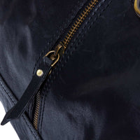 Vīriešu roku darināta īstas ādas ceļojumu soma - melna