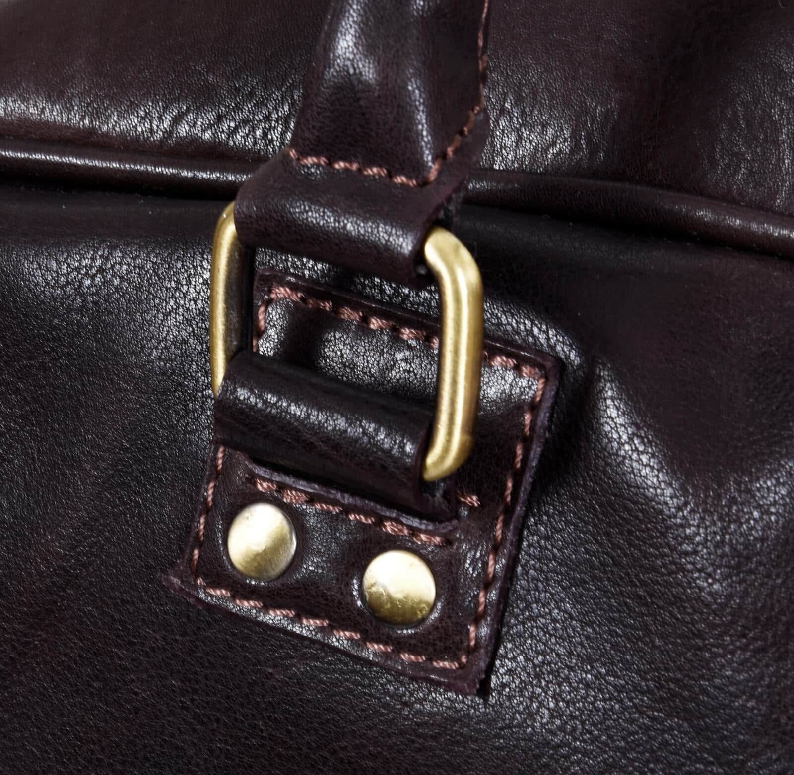 Vīriešu roku darināta īstas ādas ceļojumu soma - brūna