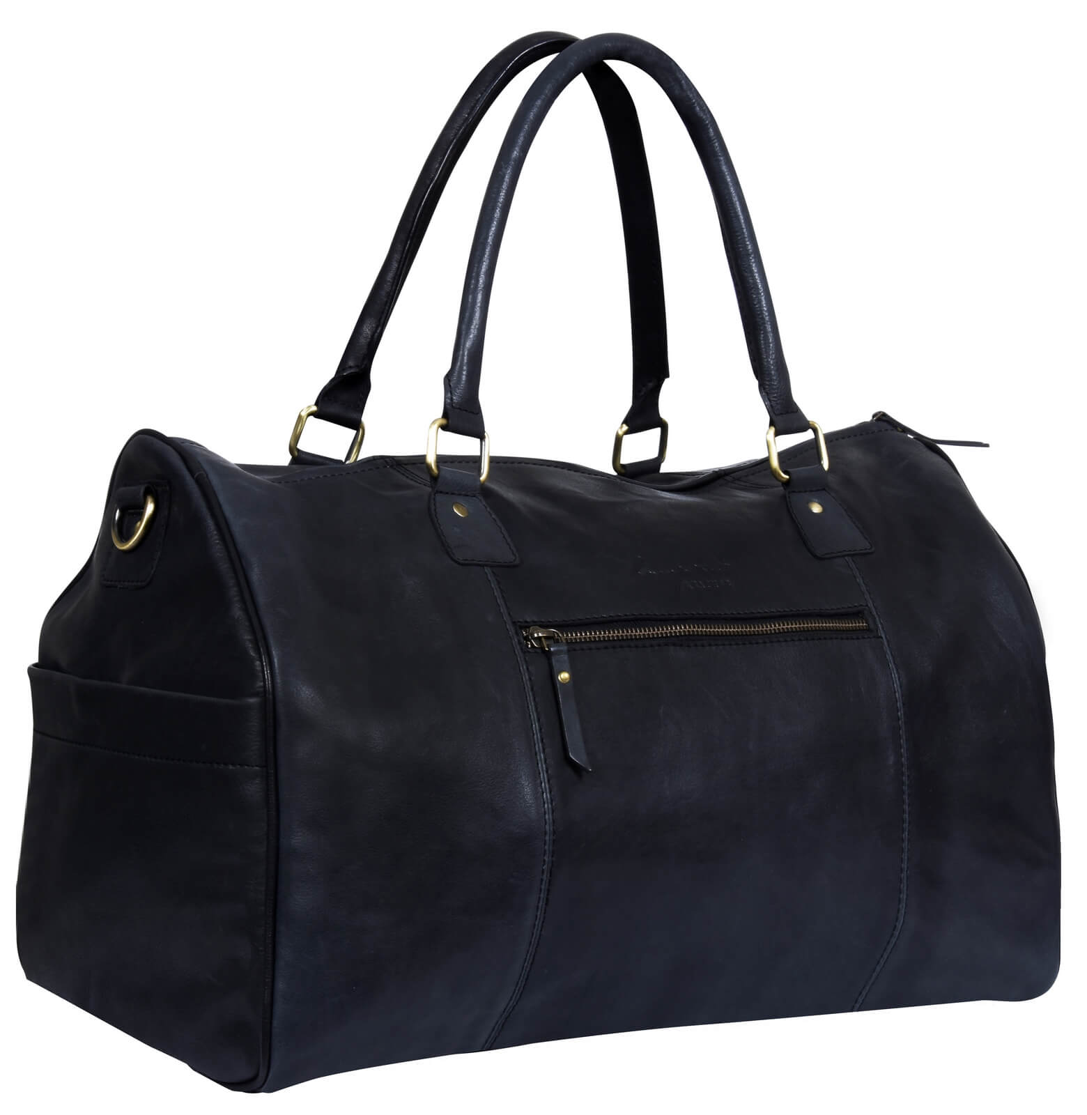 Īstas ādas vintage rokas bagāžas ceļojumu soma - melna