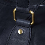 Īstas ādas vintage rokas bagāžas ceļojumu soma - melna