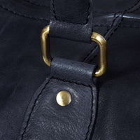 Īstas ādas vintage rokas bagāžas ceļojumu soma - melna