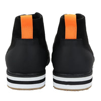 Vīriešu zamšādas tuksneša melni zābaki ar auklām aizdari