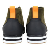 Vīriešu zamšādas zābaki ar auklām tuksneša zaļā krāsā