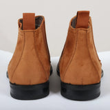 Vīriešu uzvelkami, dzeltenbrūni zamšādas ādas oderēti Chelsea zābaki