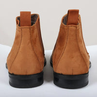 Vīriešu uzvelkami, dzeltenbrūni zamšādas ādas oderēti Chelsea zābaki