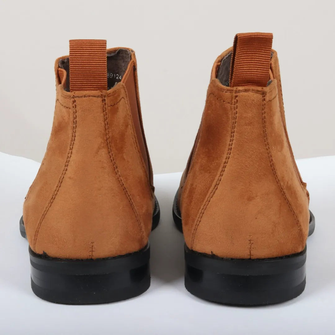 Vīriešu uzvelkami, dzeltenbrūni zamšādas ādas oderēti Chelsea zābaki