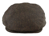 Vīriešu plakana cepure ar vilnas "siļķu kaula" rakstu, brūna, klasiska 1920. gadu unisex stila zēnu cepure