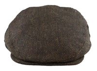 Vīriešu plakana cepure ar vilnas "siļķu kaula" rakstu, brūna, klasiska 1920. gadu unisex stila zēnu cepure