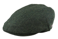 Vīriešu plakana cepure ar vilnas "siļķu kaula" rakstu, olīvu krāsas tvīda raksts, klasisks 1920. gadu unisex stila zēniem