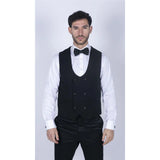 Marco - vīriešu divrindu veste ar apaļu malu, melna