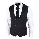 Marco - vīriešu divrindu veste ar apaļu malu, melna