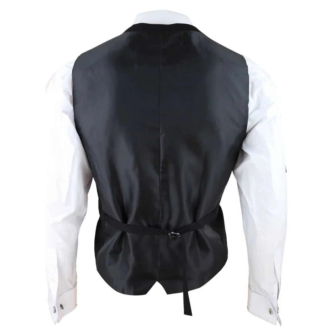 Marco - vīriešu divrindu veste ar apaļu malu, melna