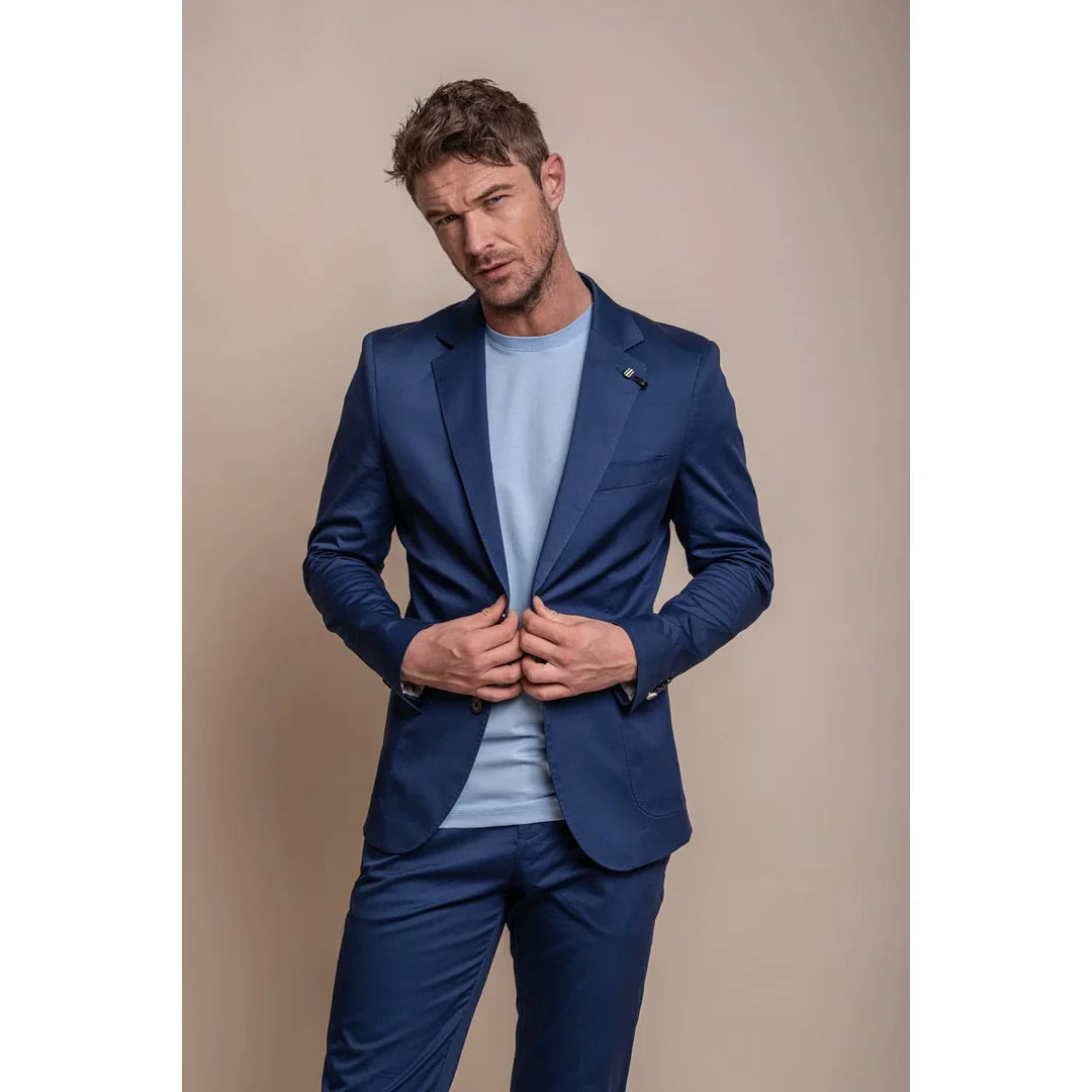 Mario - vīriešu vasaras zila eleganta žakete