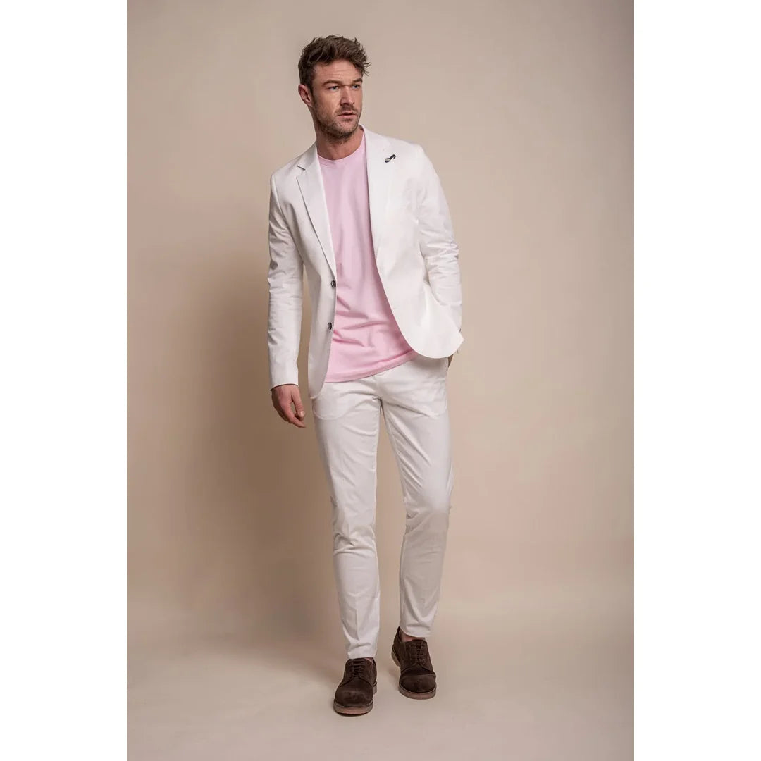 Mario - vīriešu eleganta vasaras krēmkrāsas žakete