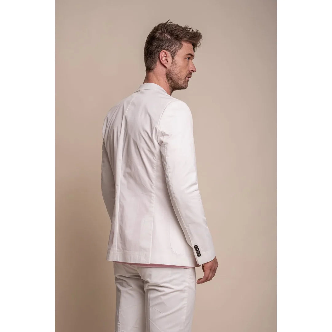 Mario - vīriešu eleganta vasaras krēmkrāsas žakete
