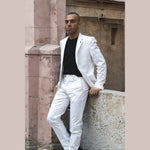 Mario - vīriešu divdaļīgs vasaras uzvalks krēmkrāsas biroja kāzu klasiskais itāļu apģērbs