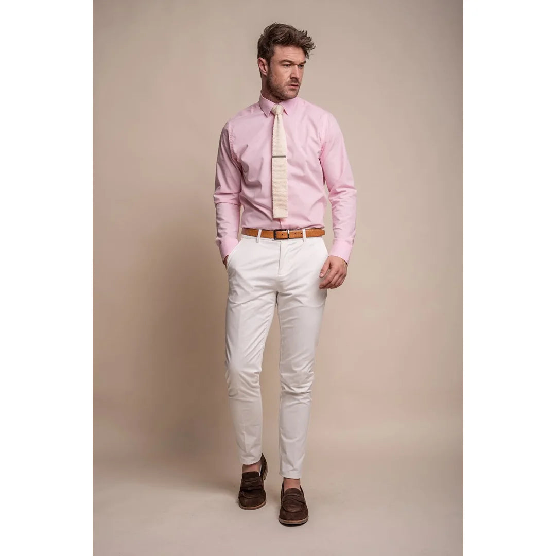 Mario - vīriešu elegantas vasaras krēmkrāsas bikses