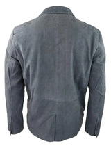 Vīriešu īstas zamšādas žaketes stila ādas jaka, vīriešu klasiska, vintage stila, eleganta, ikdienas, pelēka