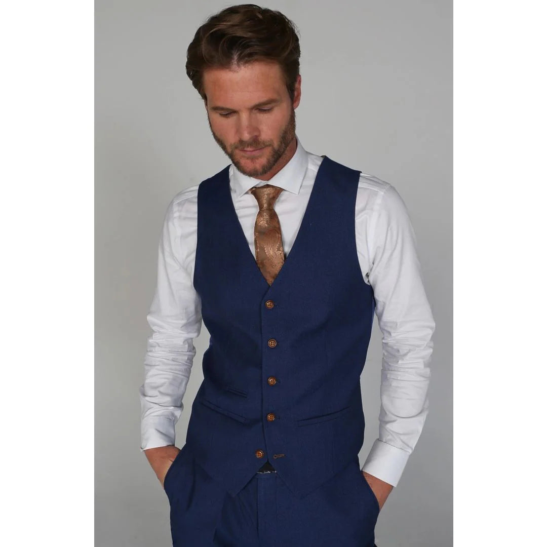 Mayfair - vīriešu vienkārša zila veste