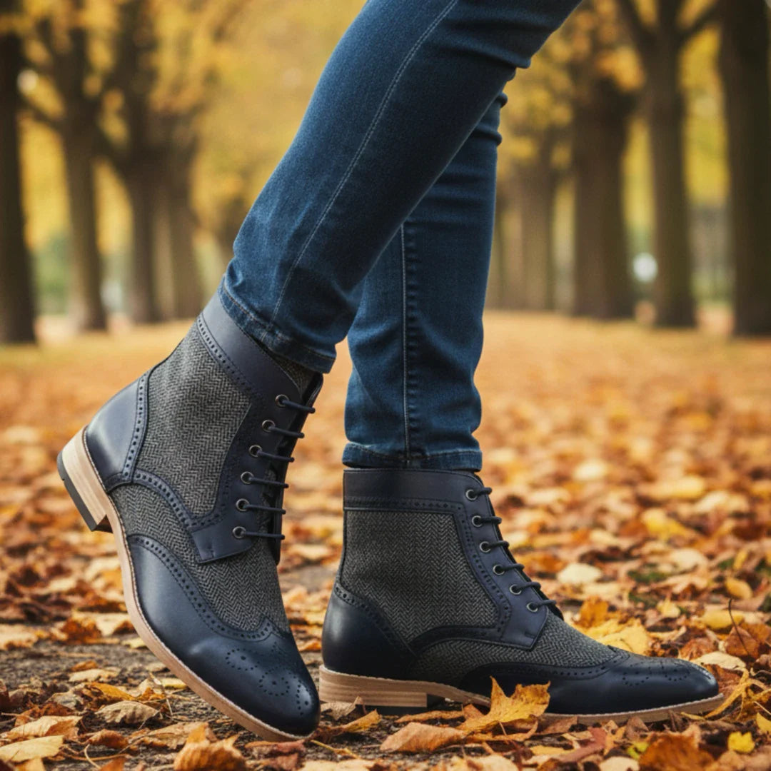 Vīriešu spārnotie brogue puszābaki