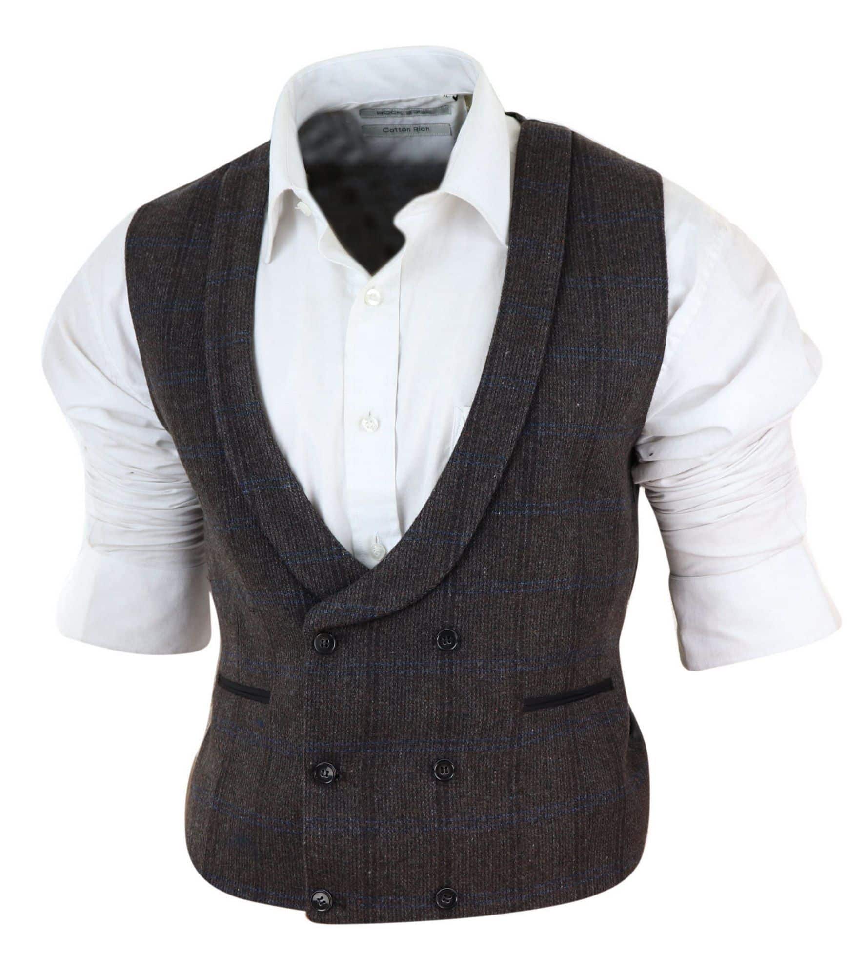 Vīriešu divrindu tvīda veste