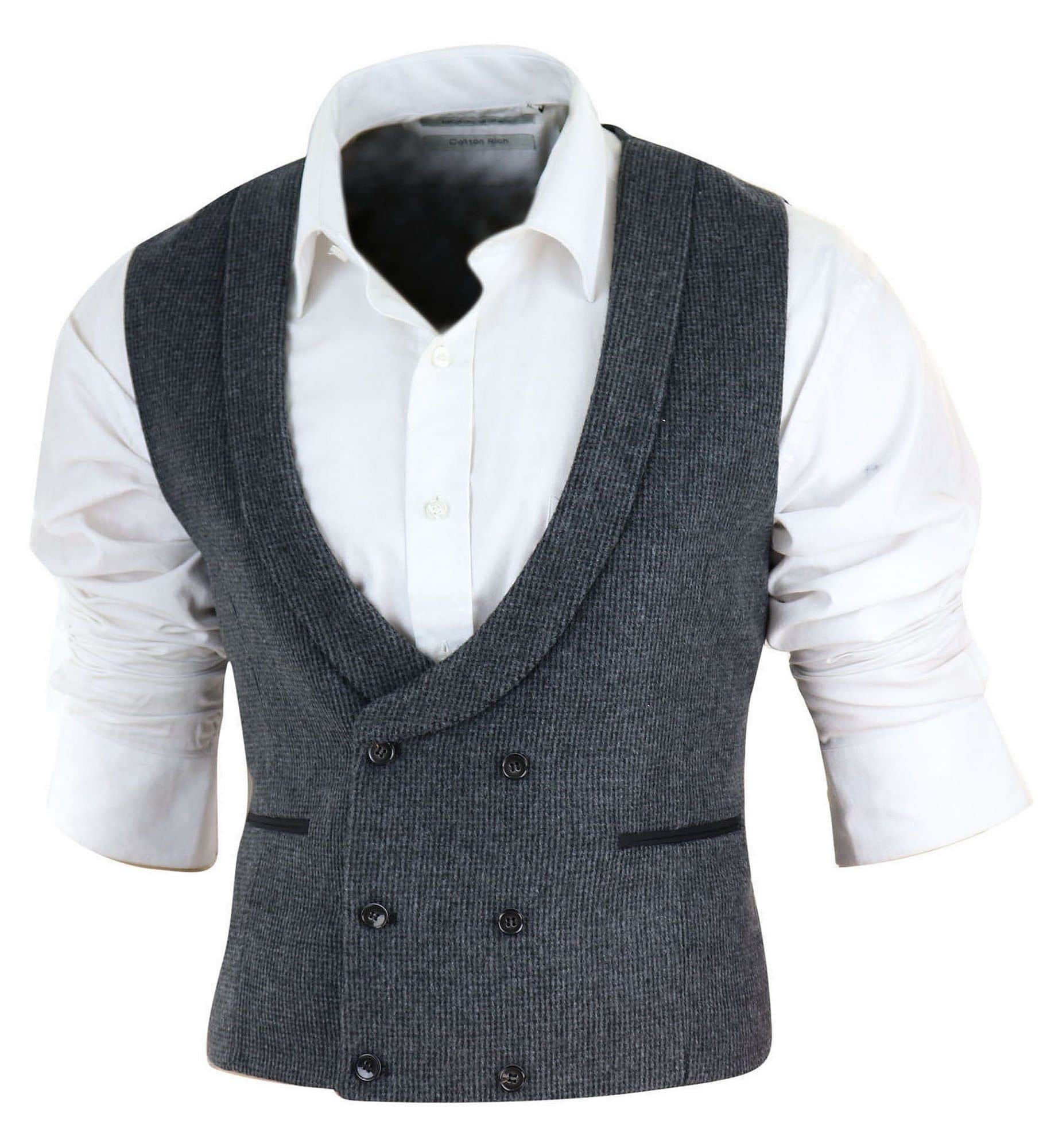 Vīriešu divrindu tvīda veste