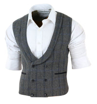 Vīriešu divrindu tvīda veste