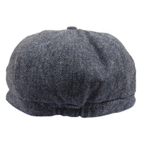 Vīriešu klasiska plakana cepure ar "Herringbone" rakstu "Newsboy" - pelēka