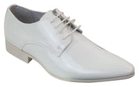 Vīriešu šņorētas, elegantas, ādas oderētas kurpes, ballīšu, kāzu, itāļu stila, lakotas, spīdīgas