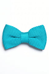Vīriešu gaiši zila adīta tauriņa kaklasaite