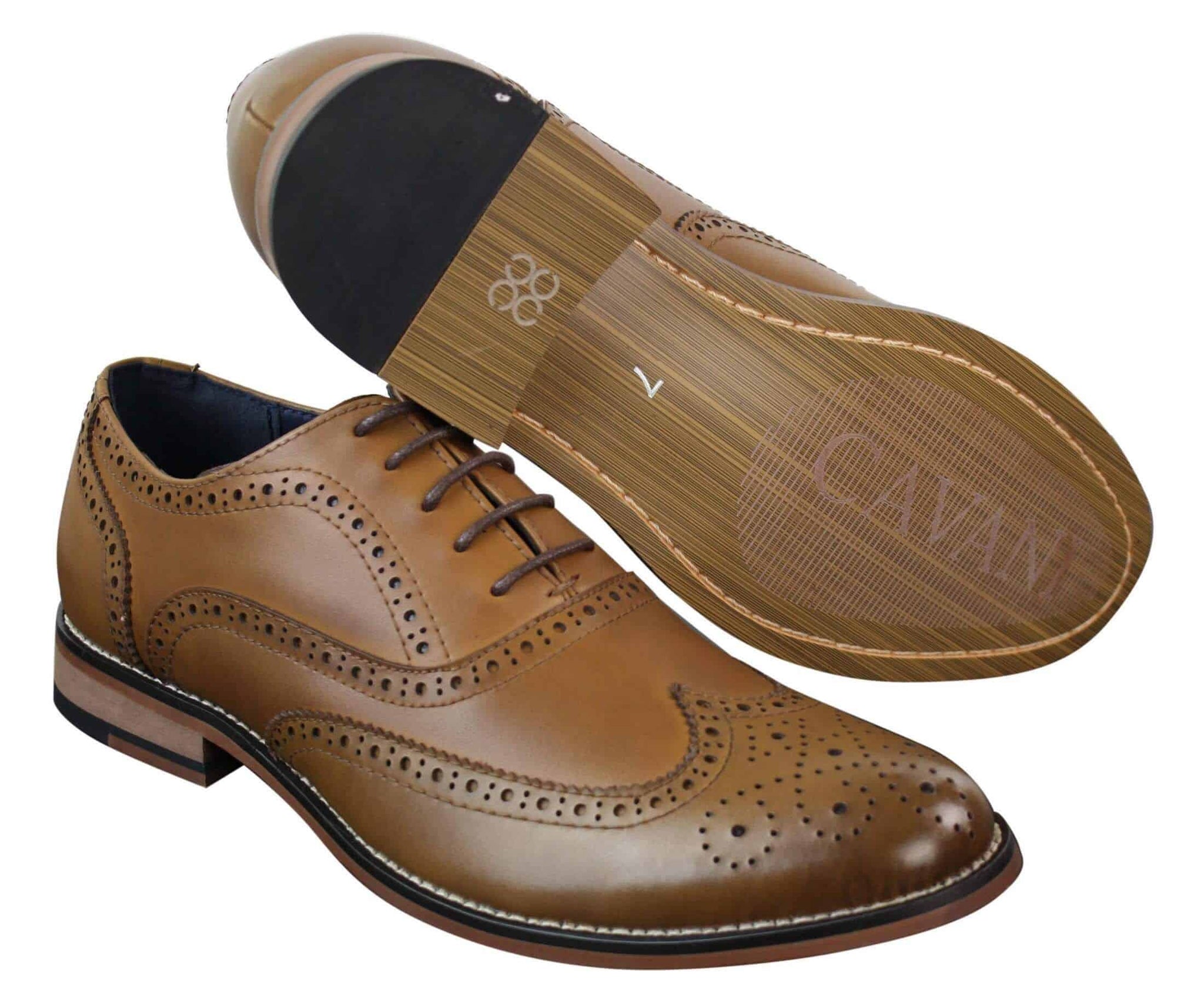 Vīriešu īstas ādas Gatsby Brouges eleganti dizaineru retro vintage apavi