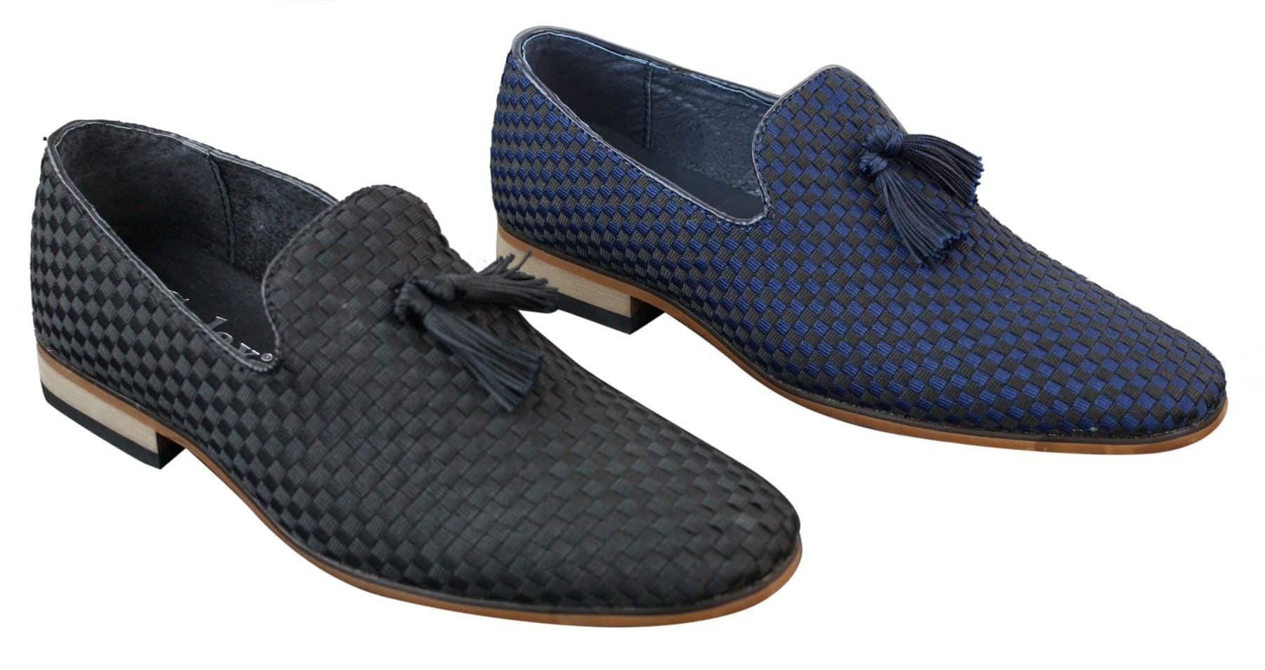 Vīriešu uzvelkamie, pušķu formas braukšanas apavi, eleganti, ikdienas, retro stila, tumši zili, melni, ar ādas oderi.