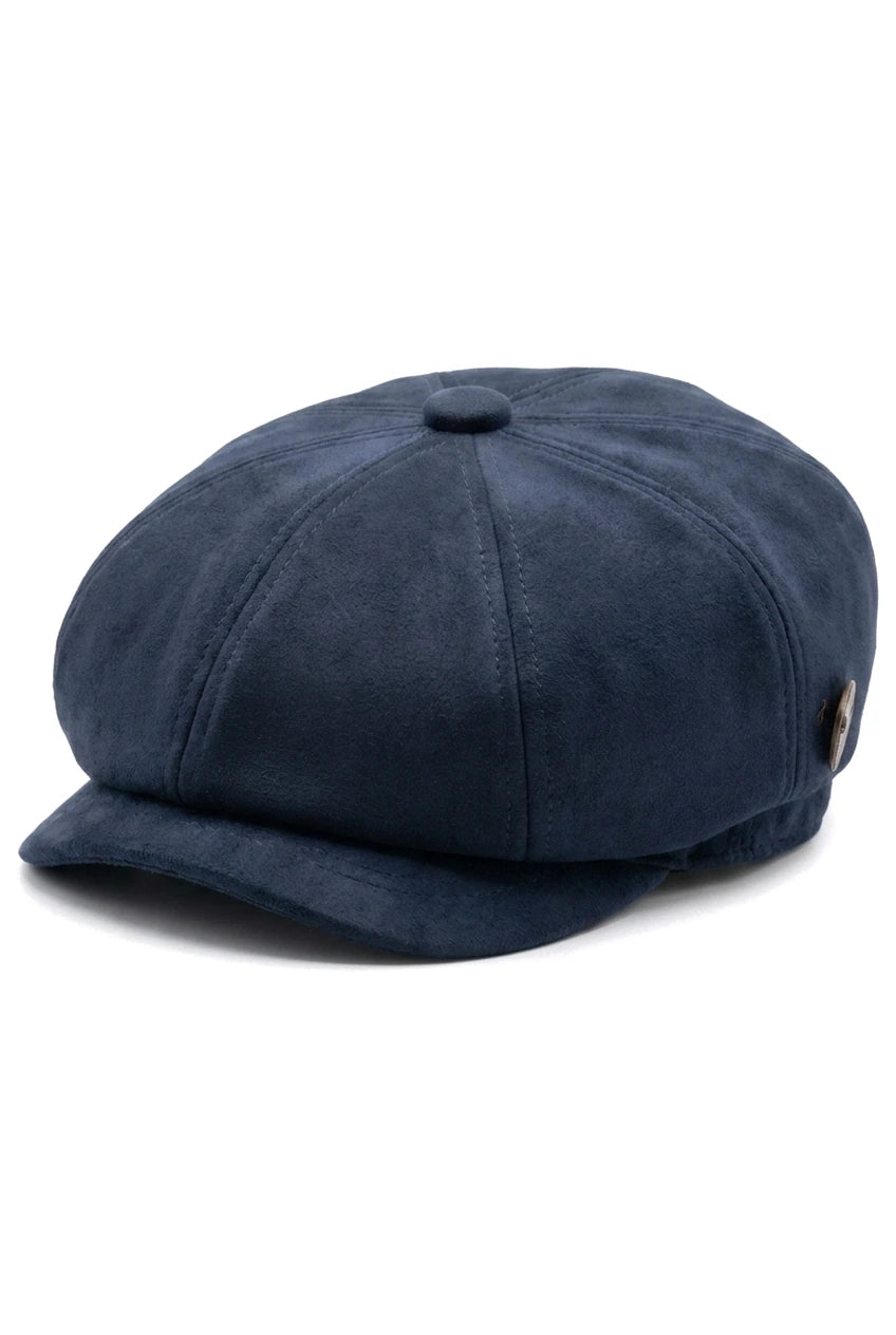 Vīriešu zamšādas vintage stila 8 paneļu klasiskā Gatsby Baker cepure zēniem - tumši zila