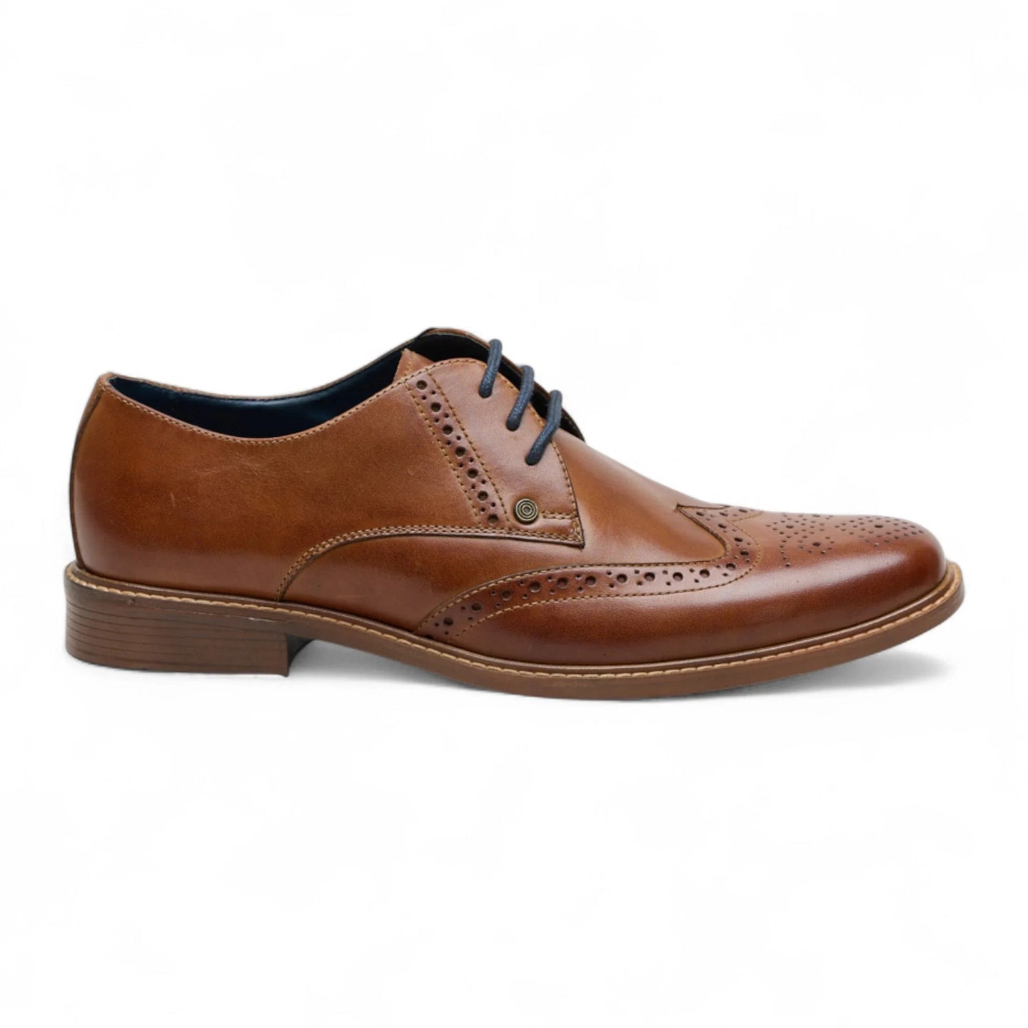 Vīriešu brūngani ādas spārnotie Oxford stila brogue stila apavi