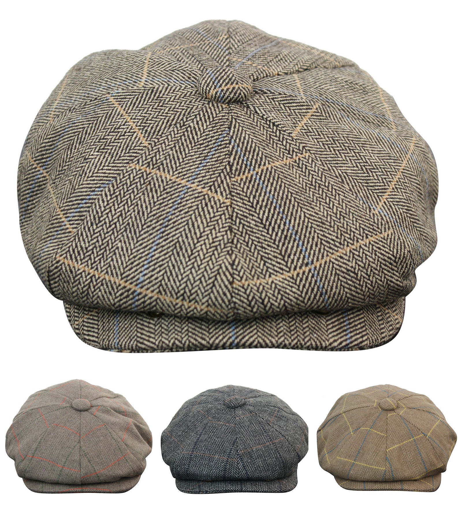 Vīriešu tvīda rūtainā Peaky Blinders cepure