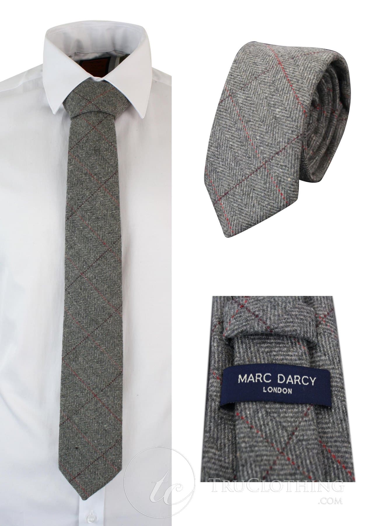 Vīriešu tvīda "Skujiņas" raksta tekstūras Marc Darcy kaklasaites klasiskās, vintage, retro stila Deon