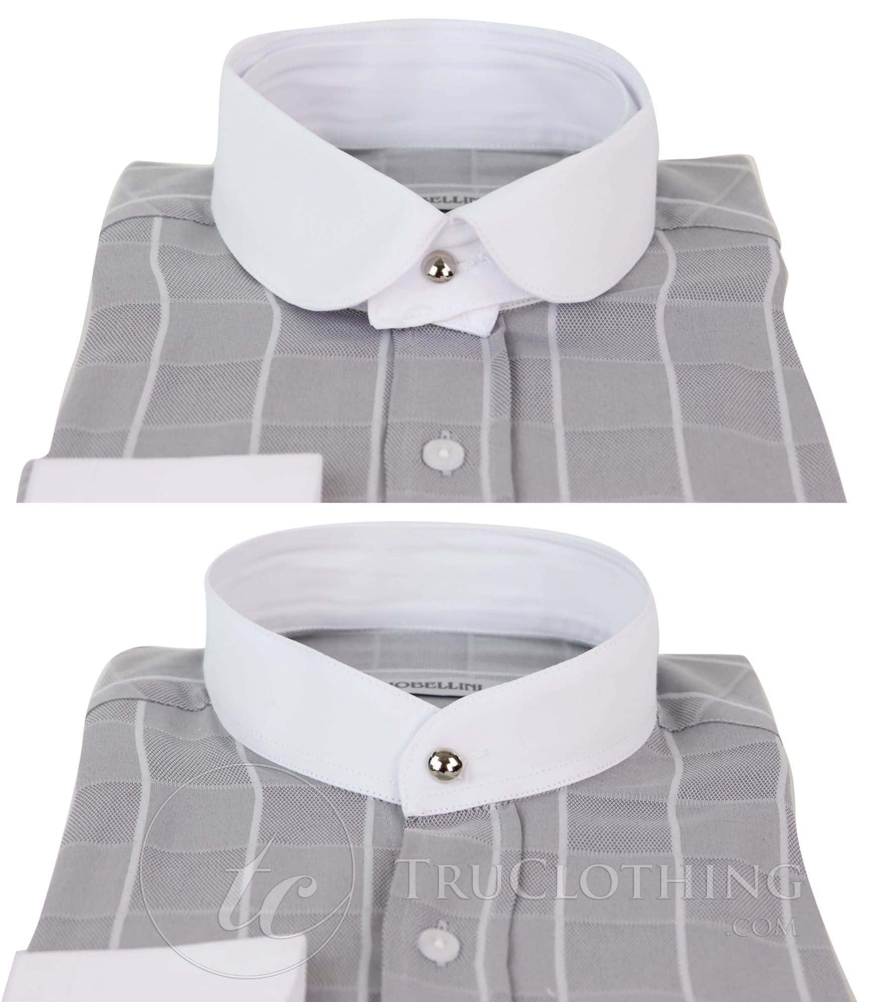 Vīriešu vintage rūtaina raksta krekls ar noņemamu apkakli