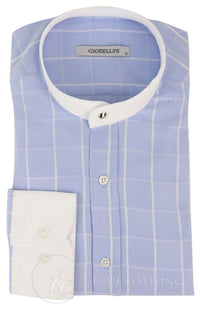 Vīriešu vintage rūtaina raksta krekls ar noņemamu apkakli